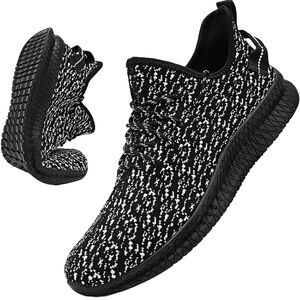 NEW VNANV Men’s Black and White Athletic Slip-On Shoes Size 15 Casual Athleisure